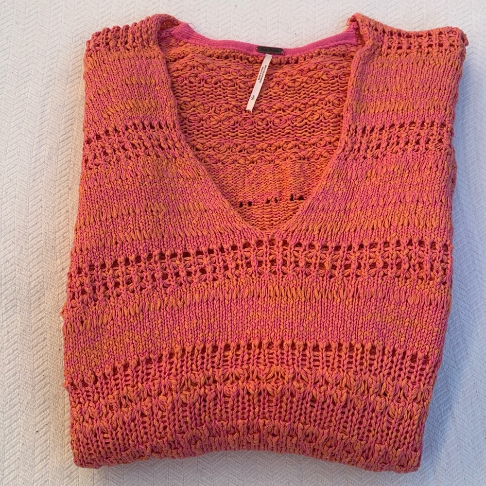 Free People V neck long sweater